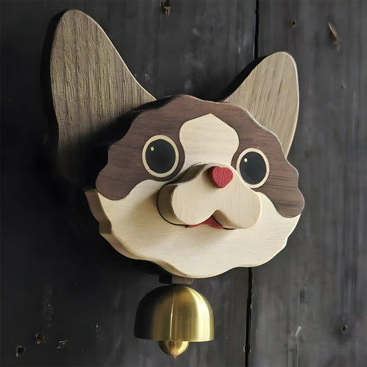 Wooden Shiba Inu Wind Chime Doorbell
