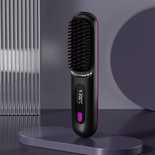 ✨Last Day Special Price £14.98!!💥Wireless Ceramic Heating Hair Straightening Comb💇‍♀️