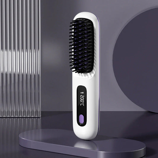 ✨Last Day Special Price £14.98!!💥Wireless Ceramic Heating Hair Straightening Comb💇‍♀️