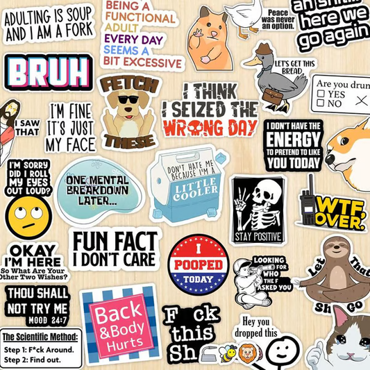 Year-end Promotion 40% OFF - Set of 130 Pcs Funny Saying Stickers